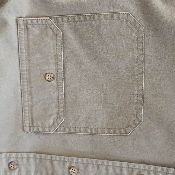 Woolrich 100% Cotton Long Sleeve Sand color Button up size L - Picture 7 of 15